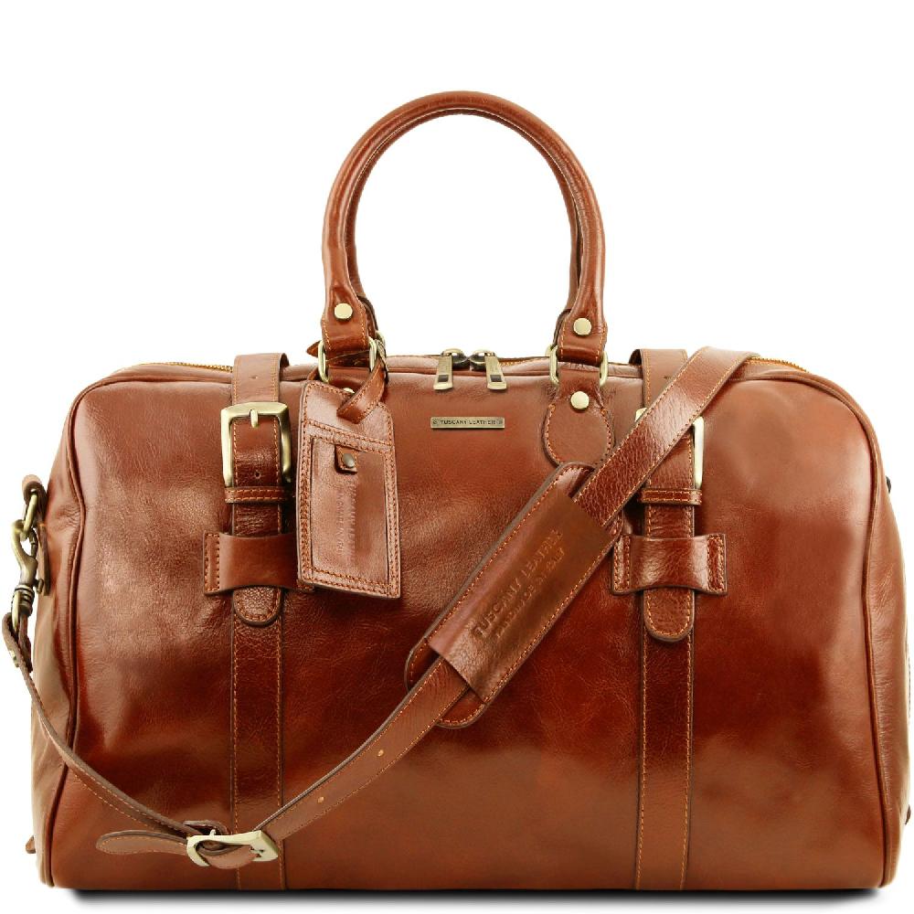 Tuscany Leather Borsone da Viaggio in Pelle con Fibbie - Misura Grande Limitato a 3 giorni