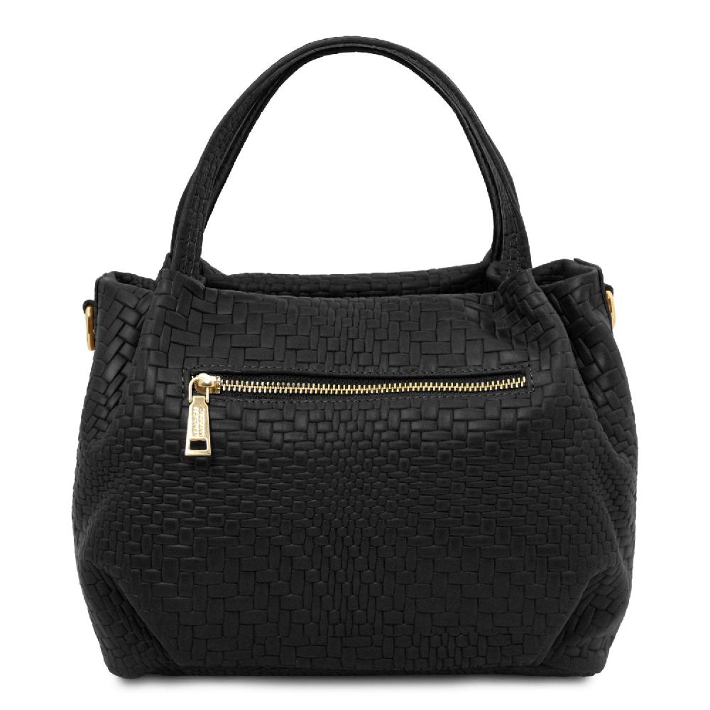 Tuscany Leather Borsa a Mano in Pelle Morbida Stampa Intrecciata Esporta salva