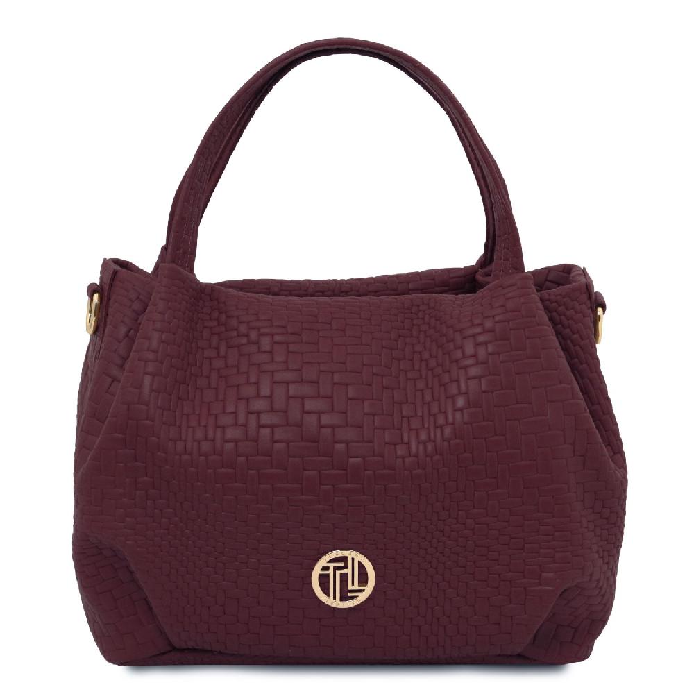 Tuscany Leather Borsa a Mano in Pelle Morbida Stampa Intrecciata Duty-free