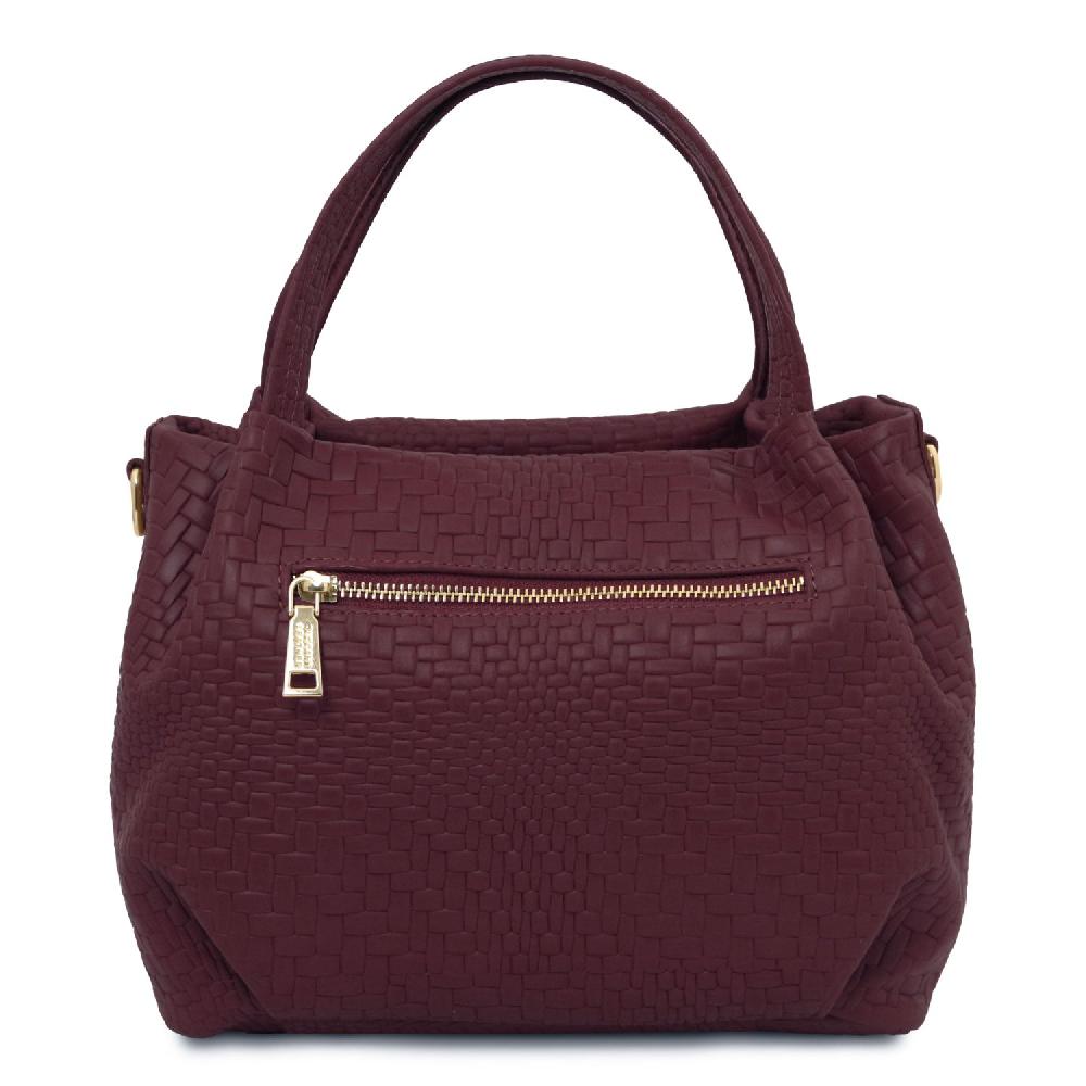 Tuscany Leather Borsa a Mano in Pelle Morbida Stampa Intrecciata Duty-free