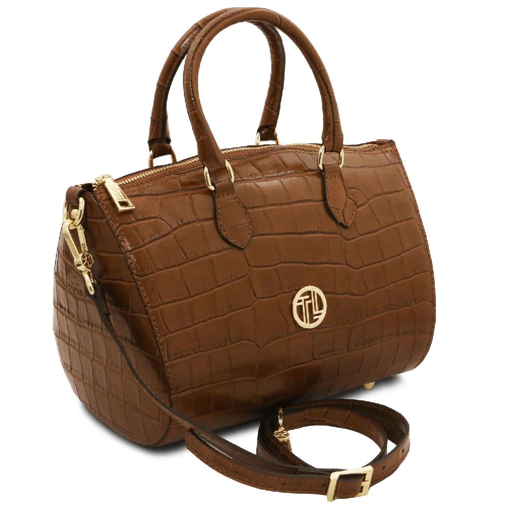 Tuscany Leather Bauletto in Pelle Stampa Cocco 50% di sconto per tempo limitato