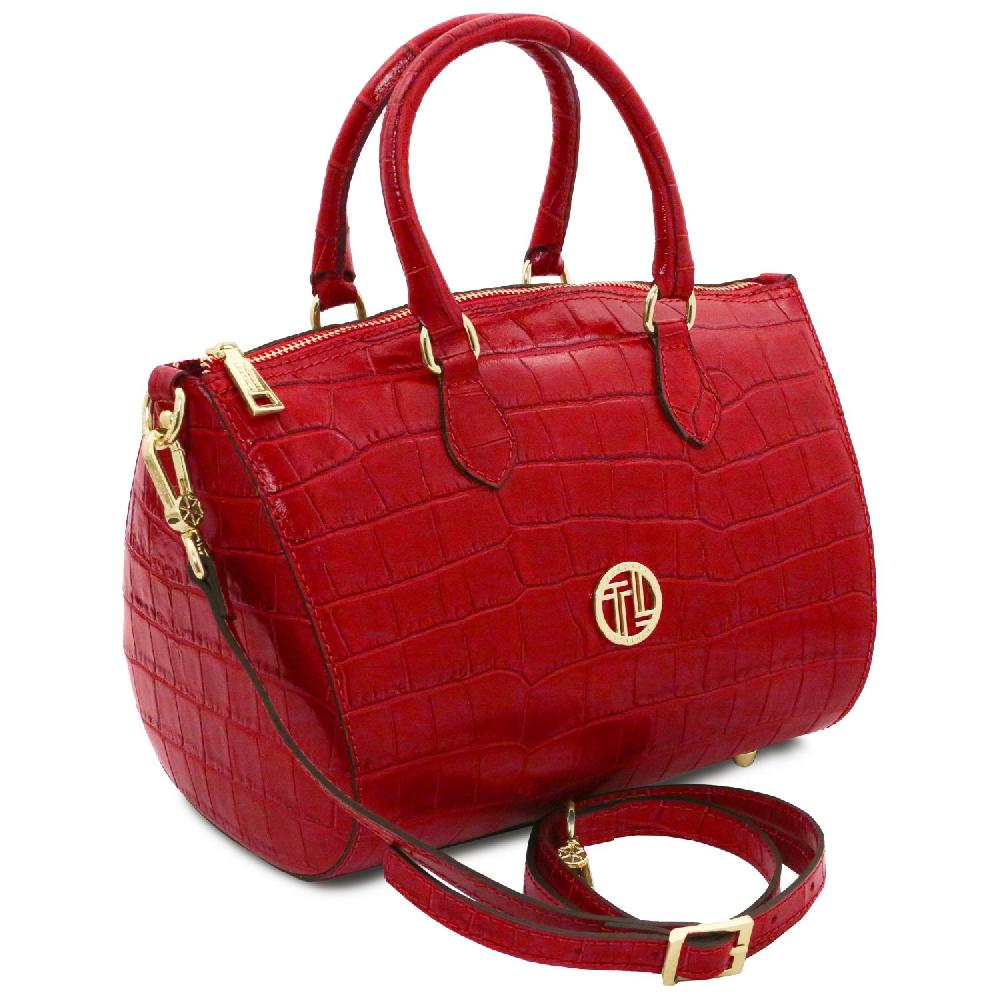 Tuscany Leather Bauletto in Pelle Stampa Cocco Sconti questo mese