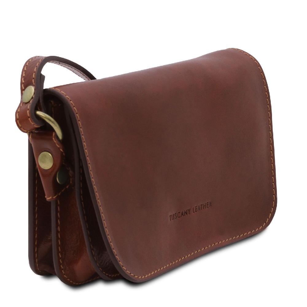 Tuscany Leather Tracollina in Pelle con Pattella Presa