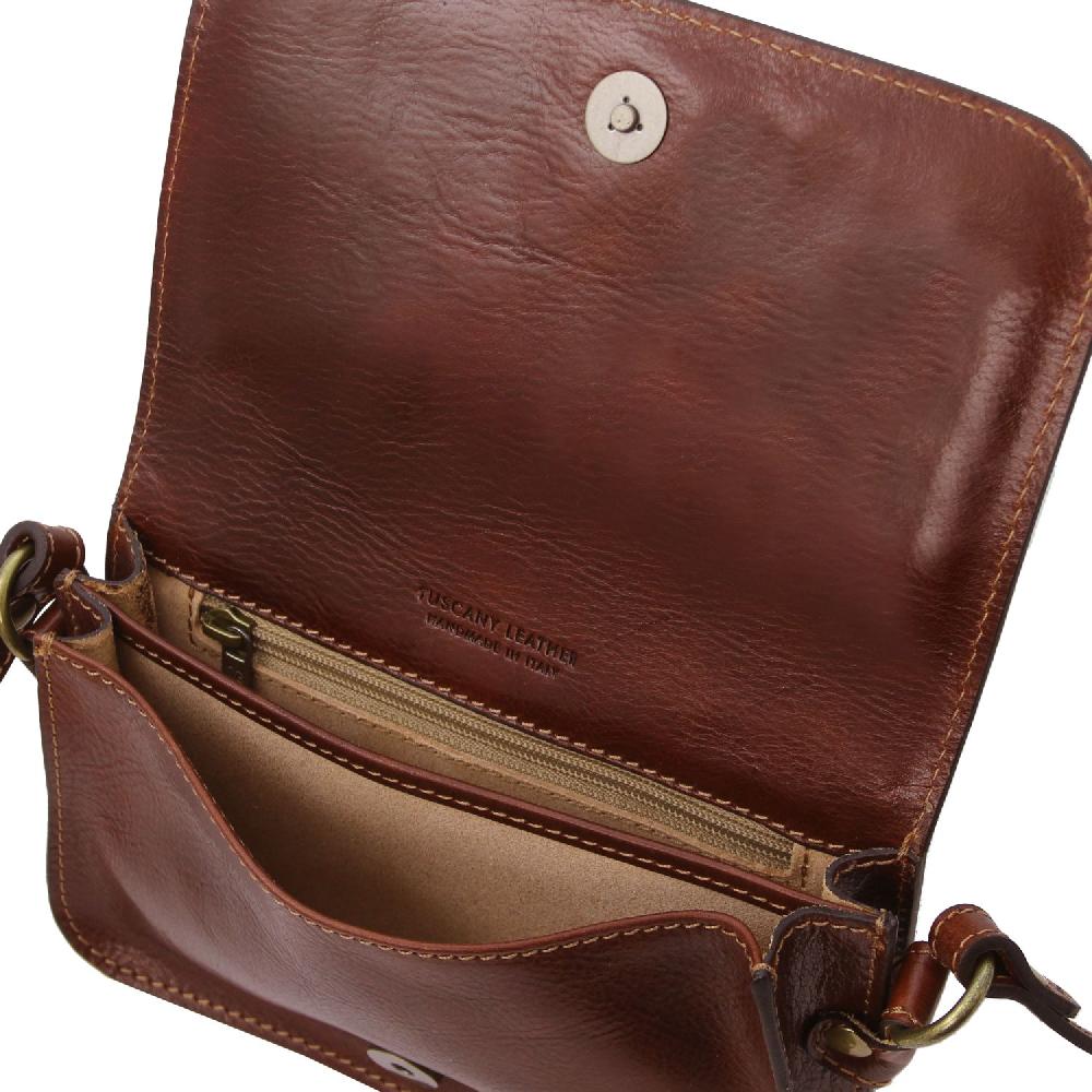 Tuscany Leather Tracollina in Pelle con Pattella Presa