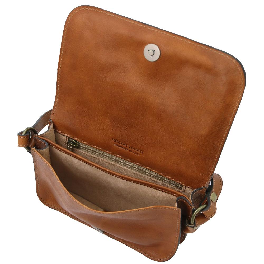 Tuscany Leather Tracollina in Pelle con Pattella Sconto