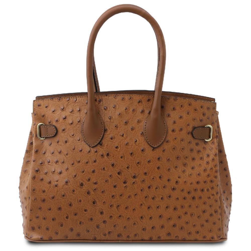 Tuscany Leather Borsa a Mano in Pelle Stampata Effetto Struzzo Shopping online