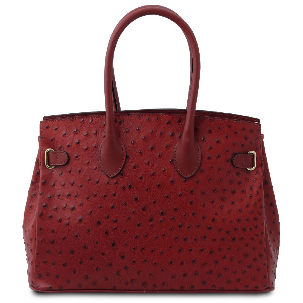 Tuscany Leather Borsa a Mano in Pelle Stampata Effetto Struzzo Offerta esclusiva