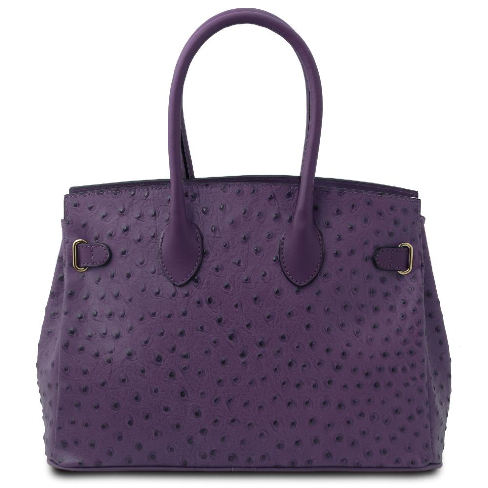 Tuscany Leather Borsa a Mano in Pelle Stampata Effetto Struzzo Vendite stagionali