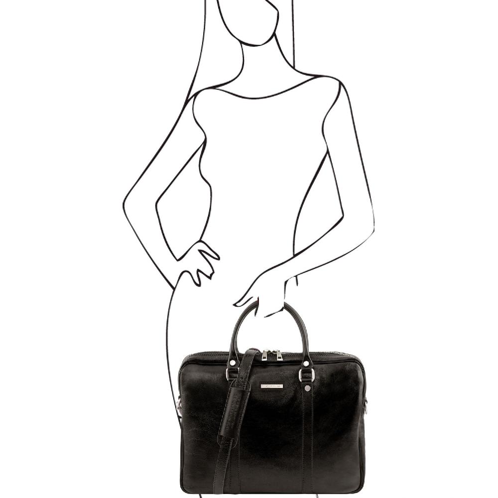 Tuscany Leather Borsa Porta Computer in Pelle Offerta per la Festa della Mamma