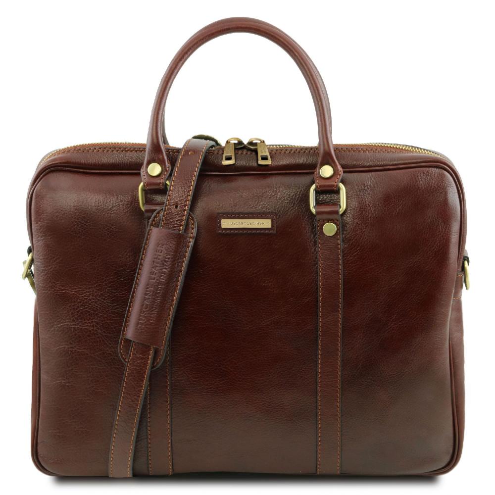 Tuscany Leather Borsa Porta Computer in Pelle Offerta Giorno del Papà