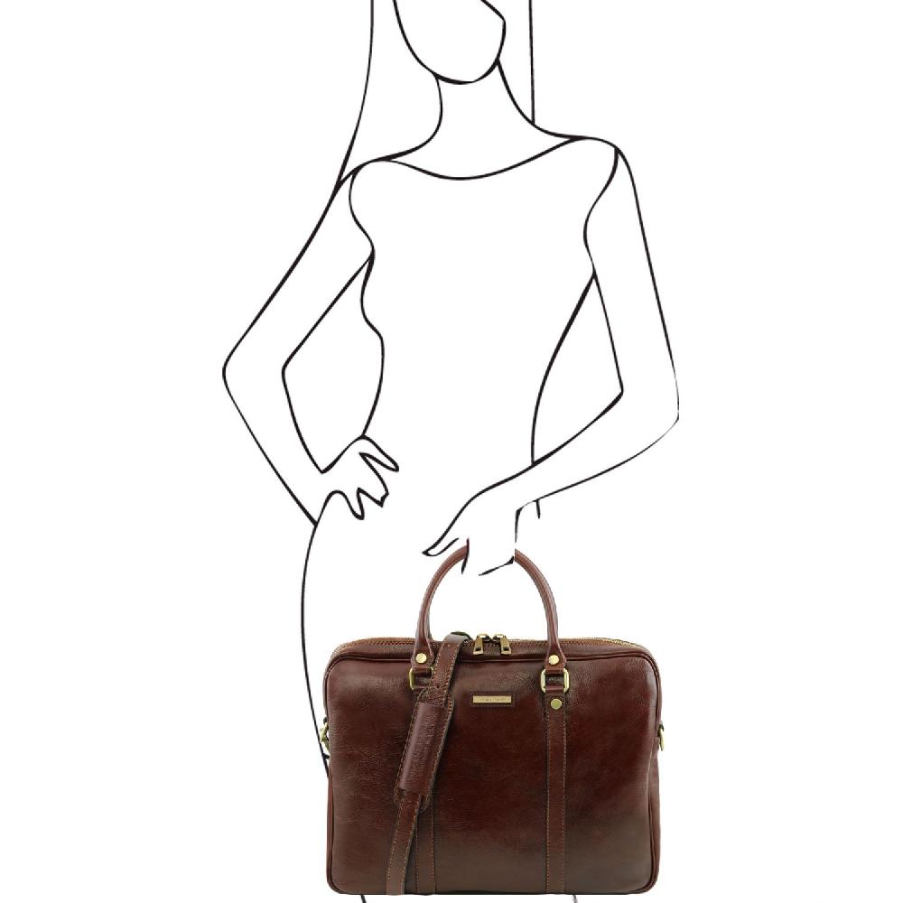 Tuscany Leather Borsa Porta Computer in Pelle Offerta Giorno del Papà