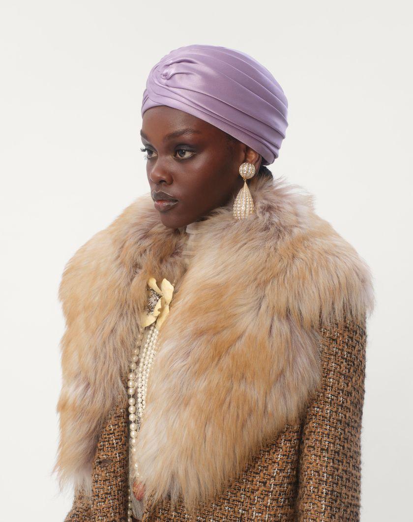 Valentino Handbags Turbante Rigido In Seta per Donna in Lilla | Valentino IT Vendite Flash
