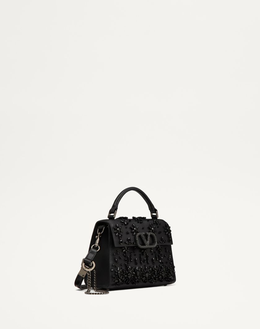 Valentino Handbags Borsa A Mano Mini Valentino Garavani Vsling Ricamata per Donna in Nero/rutenio | Valentino IT Promozione Limitata