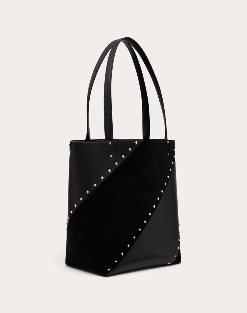 Valentino Handbags Borsa Shopping Valentino Garavani Valentino Garavani Rockstud Wispy In Vitello E Camoscio per Donna in Nero | Valentino IT Qualità