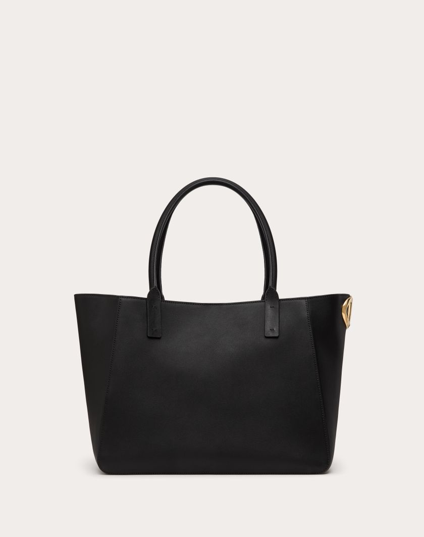 Valentino Handbags Borsa Shopping Vlogo Side In Vitello Nappato per Donna in Nero | Valentino IT Soddisfazione Garantita