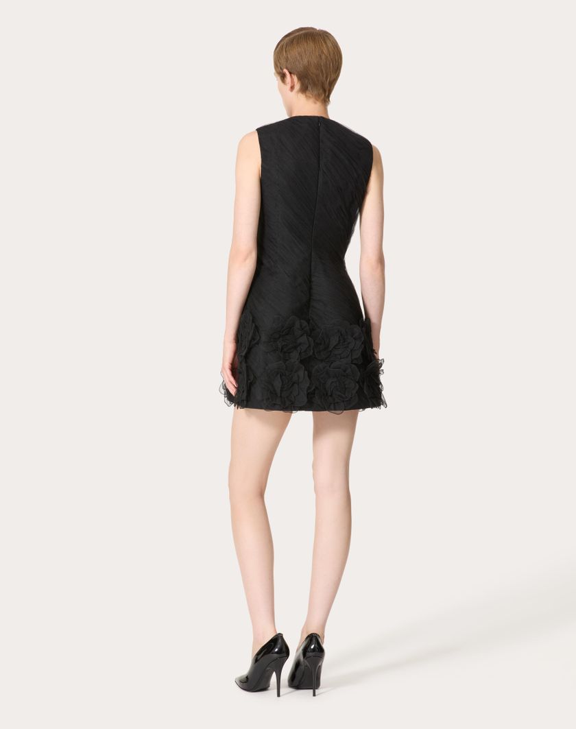 Valentino Handbags Abito Corto In Tulle Illusione Ricamato per Donna in Nero | Valentino IT Shopping Online