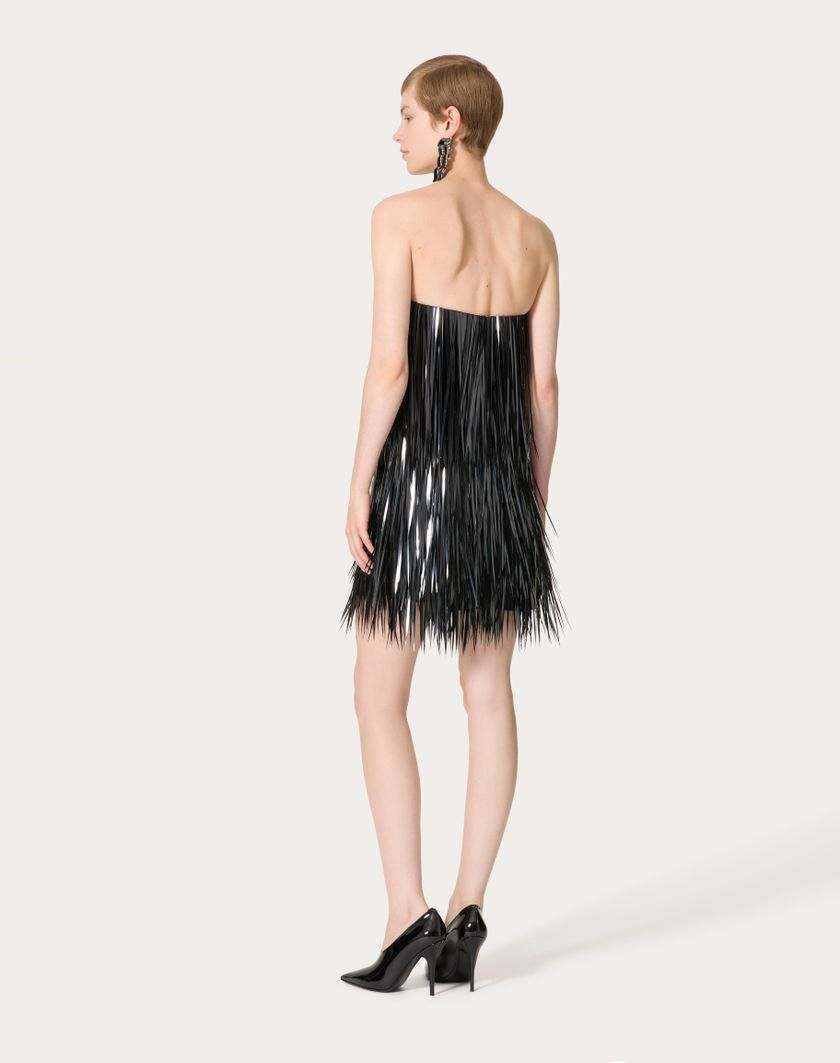 Valentino Handbags Abito Corto In Organza Ricamato per Donna in Nero | Valentino IT In Vendita