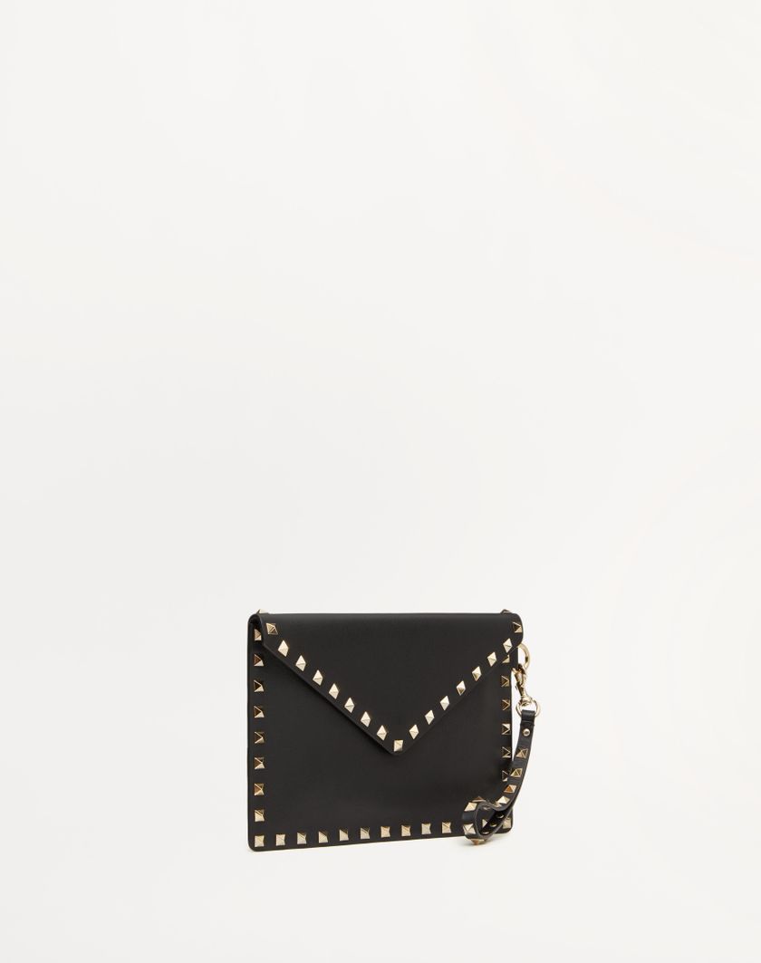 Valentino Handbags Pouch Rockstud In Vitello per Donna in Nero | Valentino IT Nuovo
