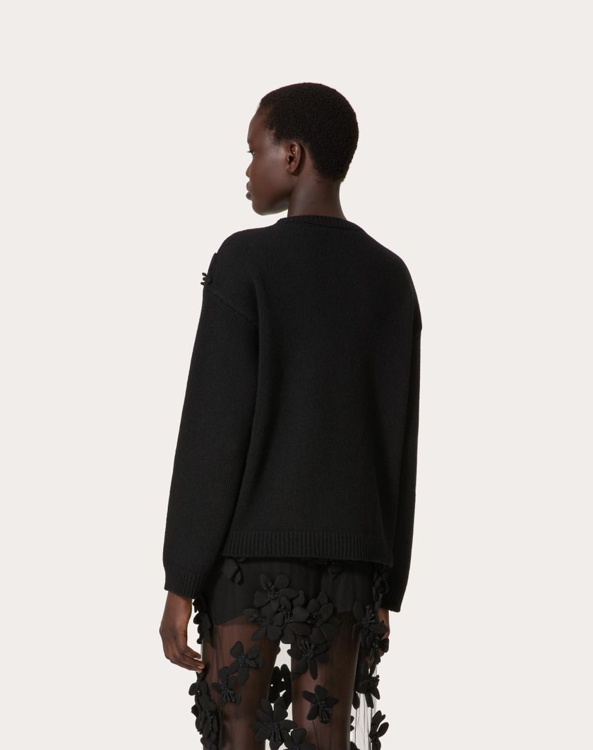 Valentino Handbags Maglia In Lana Ricamata per Donna in Nero | Valentino IT Saldi