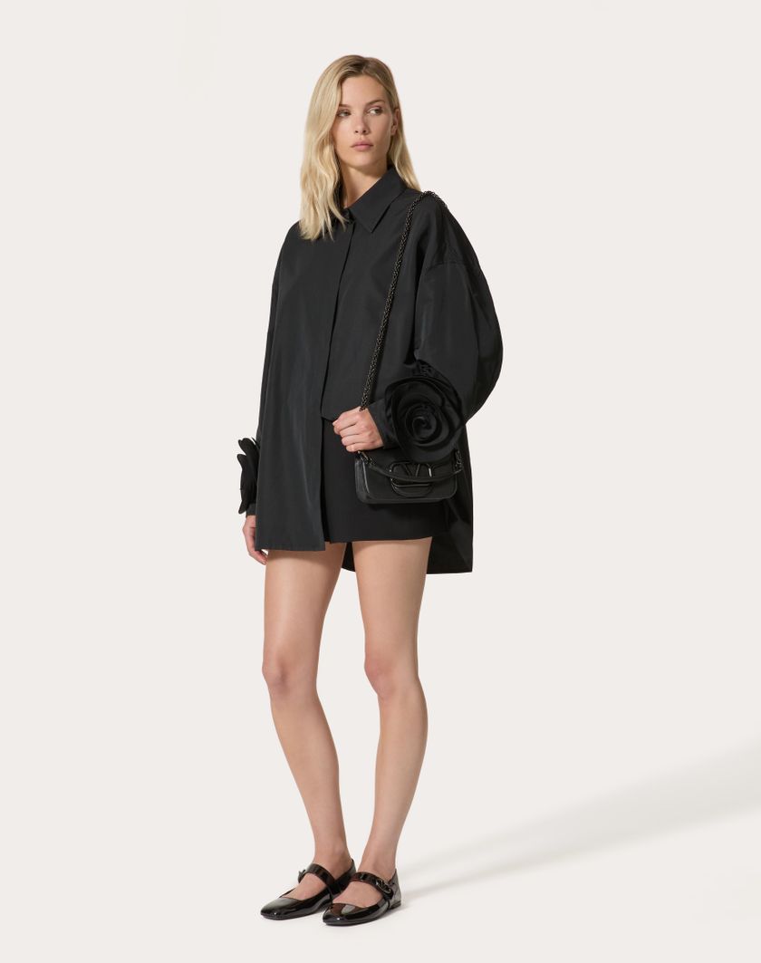 Valentino Handbags Giubbino In Micro Faille per Donna in Nero | Valentino IT In Linea