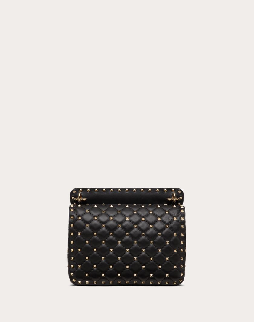 Valentino Handbags Borsa Media Rockstud Spike In Nappa per Donna in Light Ivory | Valentino IT Italy