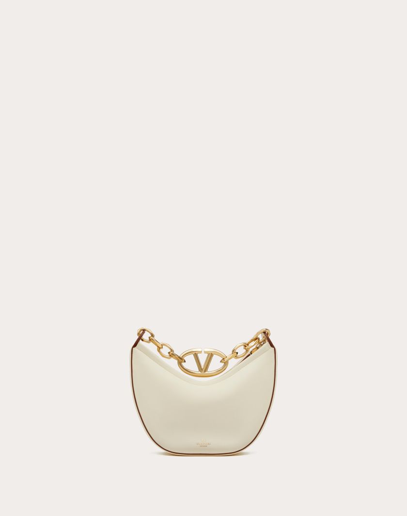 Valentino Handbags Mini Hobo Vlogo Moon Bag In Nappa Con Catena per Donna in Rosso V. | Valentino IT Shopping Online