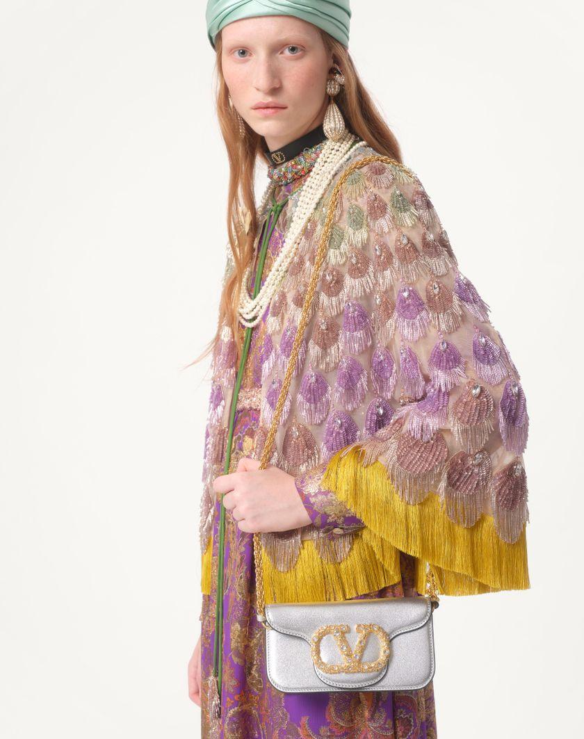 Valentino Handbags Cappa In Organza Ricamata per Donna in Poudre/multicolor | Valentino IT In Vendita