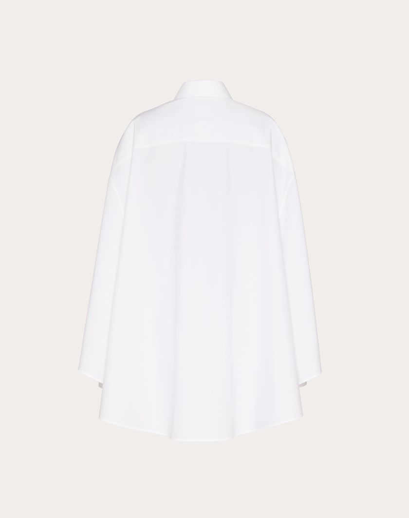 Valentino Handbags Camicia In Sartorial Popeline per Donna in Bianco | Valentino IT Grande vendita