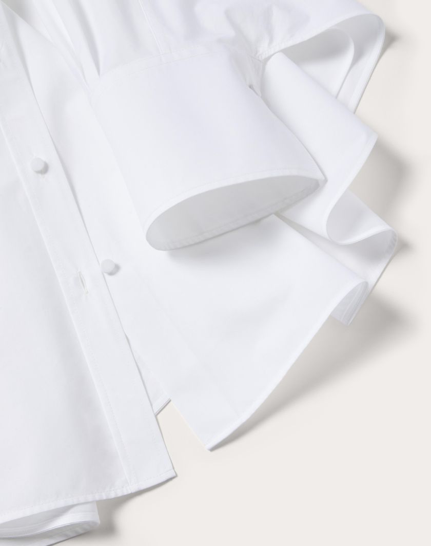 Valentino Handbags Camicia In Sartorial Popeline per Donna in Bianco | Valentino IT Grande vendita