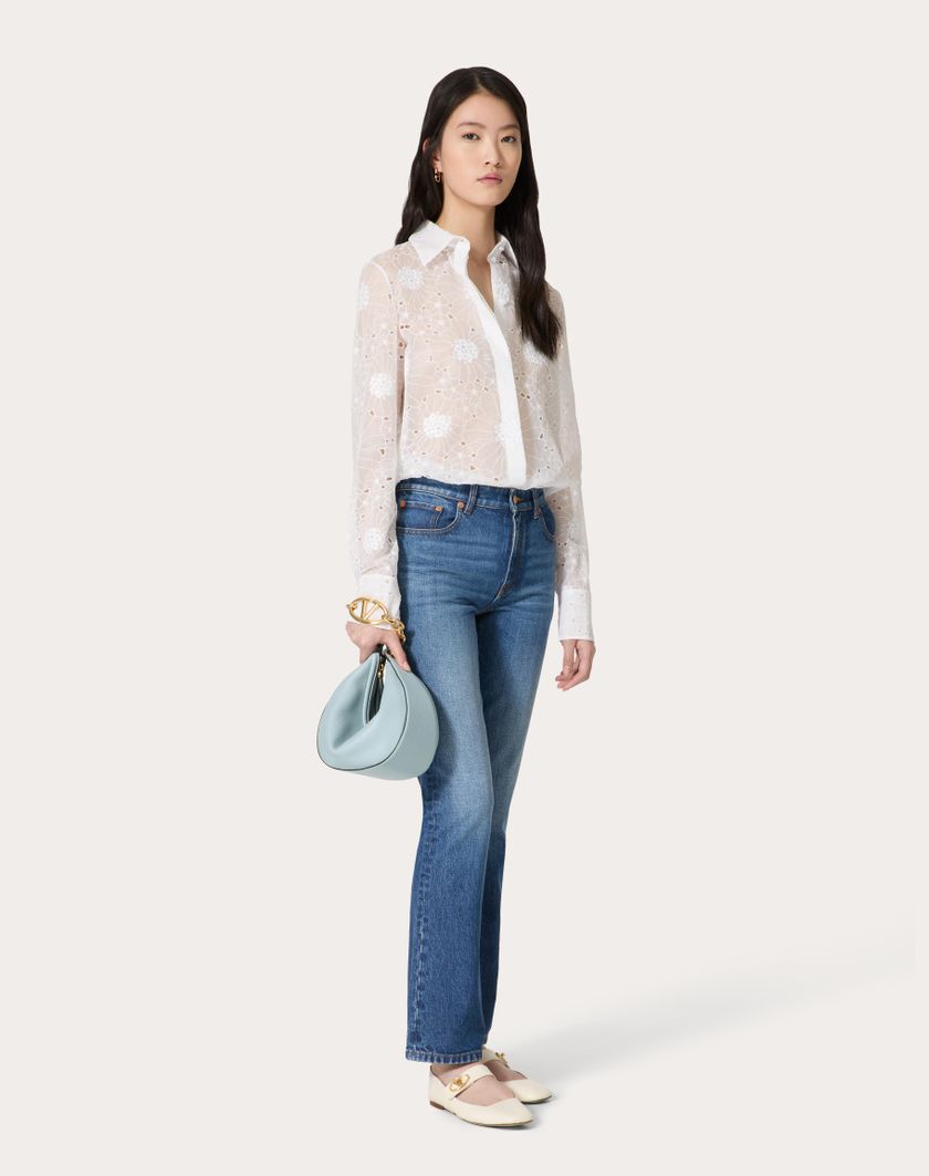 Valentino Handbags Camicia In Daisy Organdis per Donna in Avorio | Valentino IT Fornitura limitata