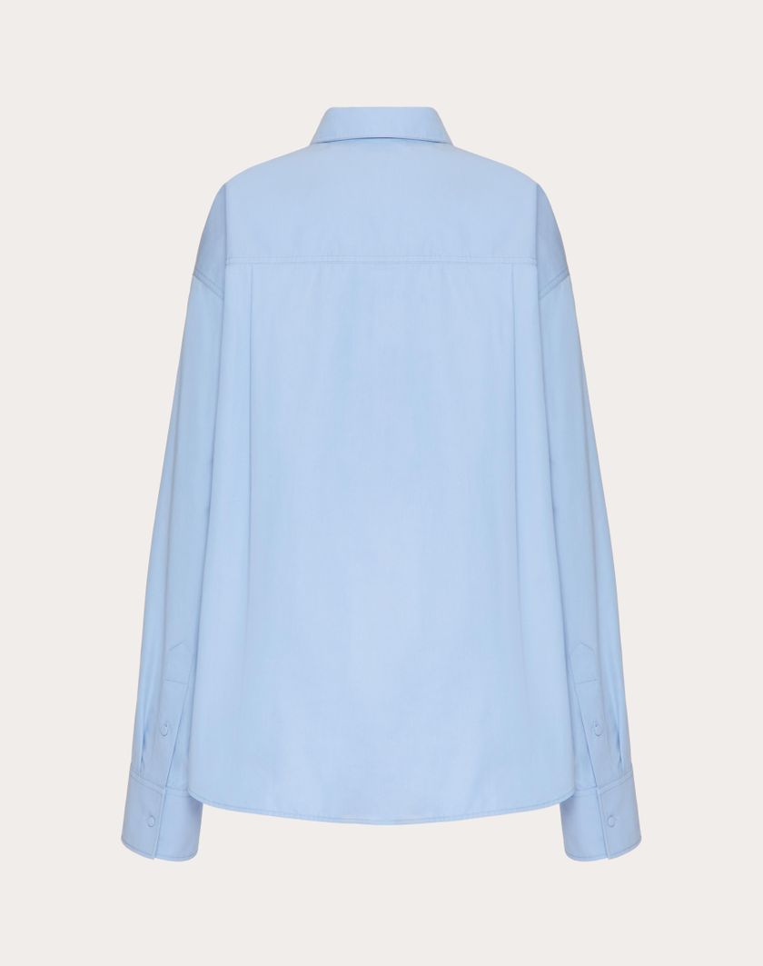 Valentino Handbags Camicia In Compact Popeline per Donna in Iris Liliac | Valentino IT Offerta natalizia