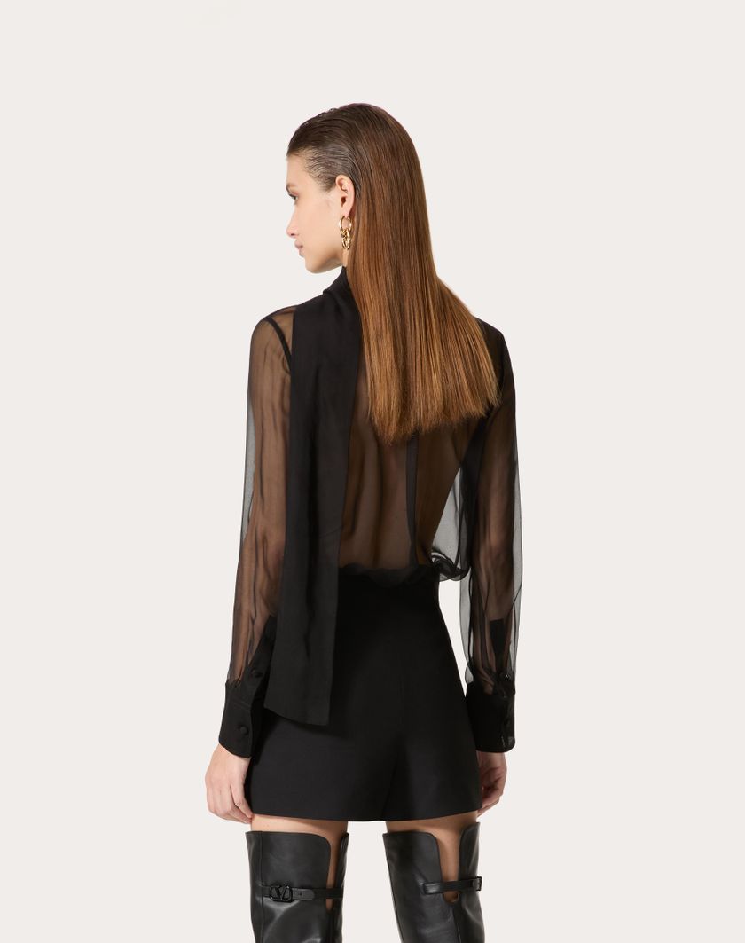 Valentino Handbags Camicia In Chiffon per Donna in Rosso | Valentino IT Offerta Anniversario