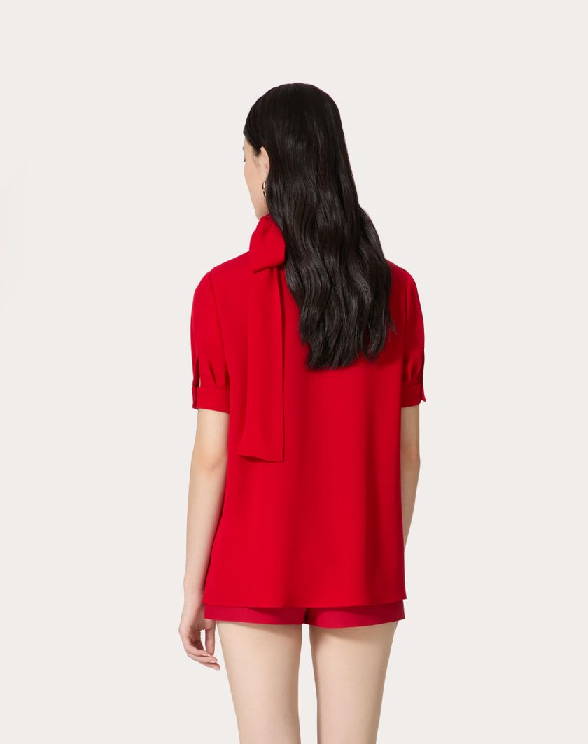 Valentino Handbags Top In Georgette per Donna in Rosso | Valentino IT Offerta migliore