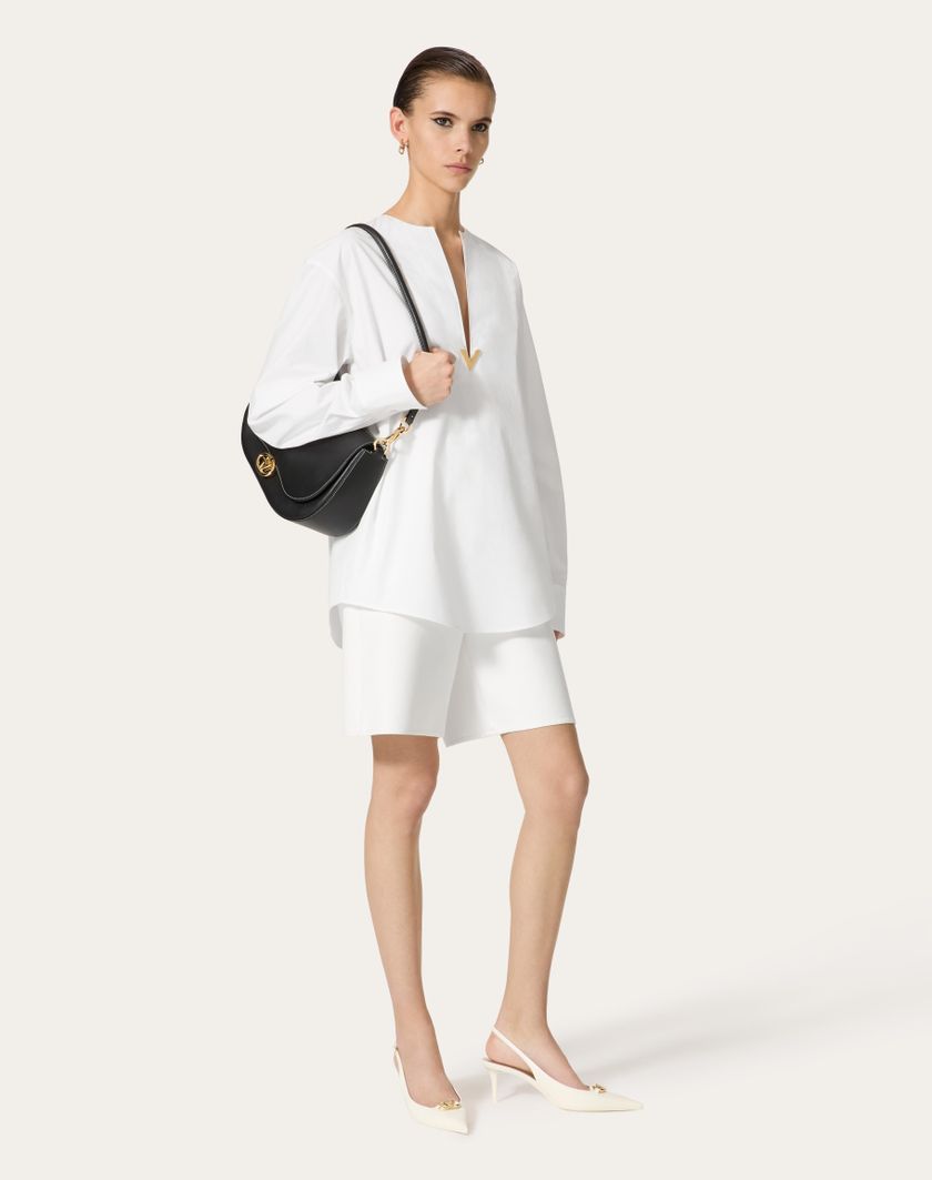 Valentino Handbags Top In Cotton Popeline per Donna in Bianco | Valentino IT Online Outlet