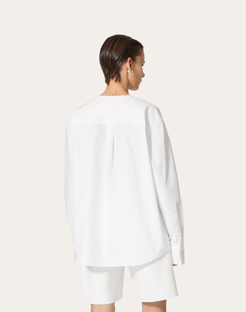 Valentino Handbags Top In Cotton Popeline per Donna in Bianco | Valentino IT Online Outlet