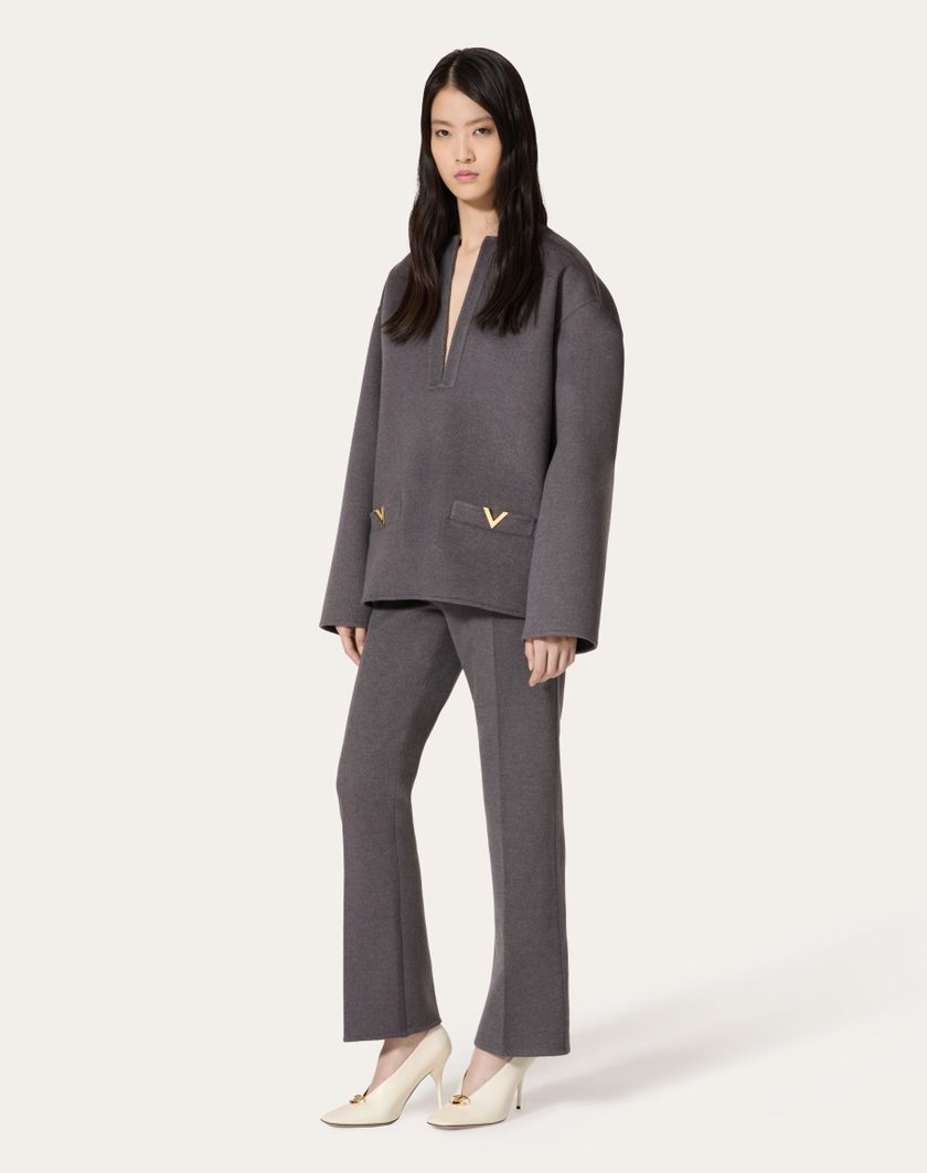 Valentino Handbags Top In Compact Drap per Donna in Grigio Scuro | Valentino IT Offerte esclusive