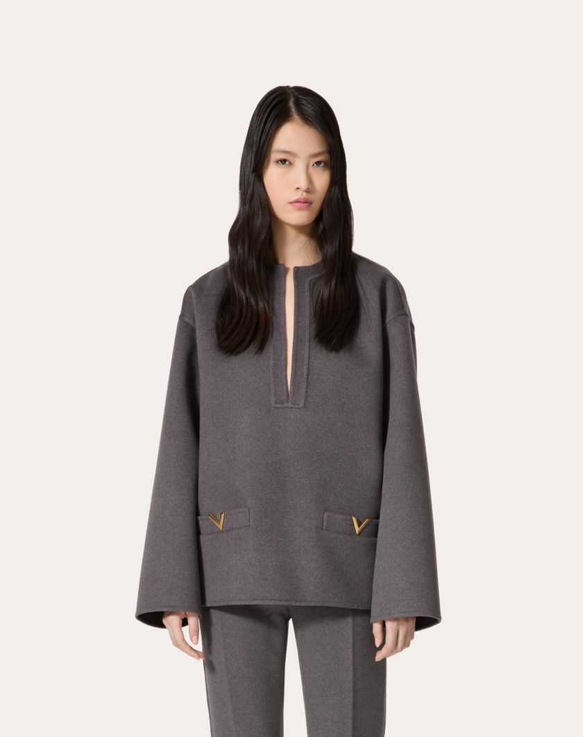 Valentino Handbags Top In Compact Drap per Donna in Grigio Scuro | Valentino IT Offerte esclusive
