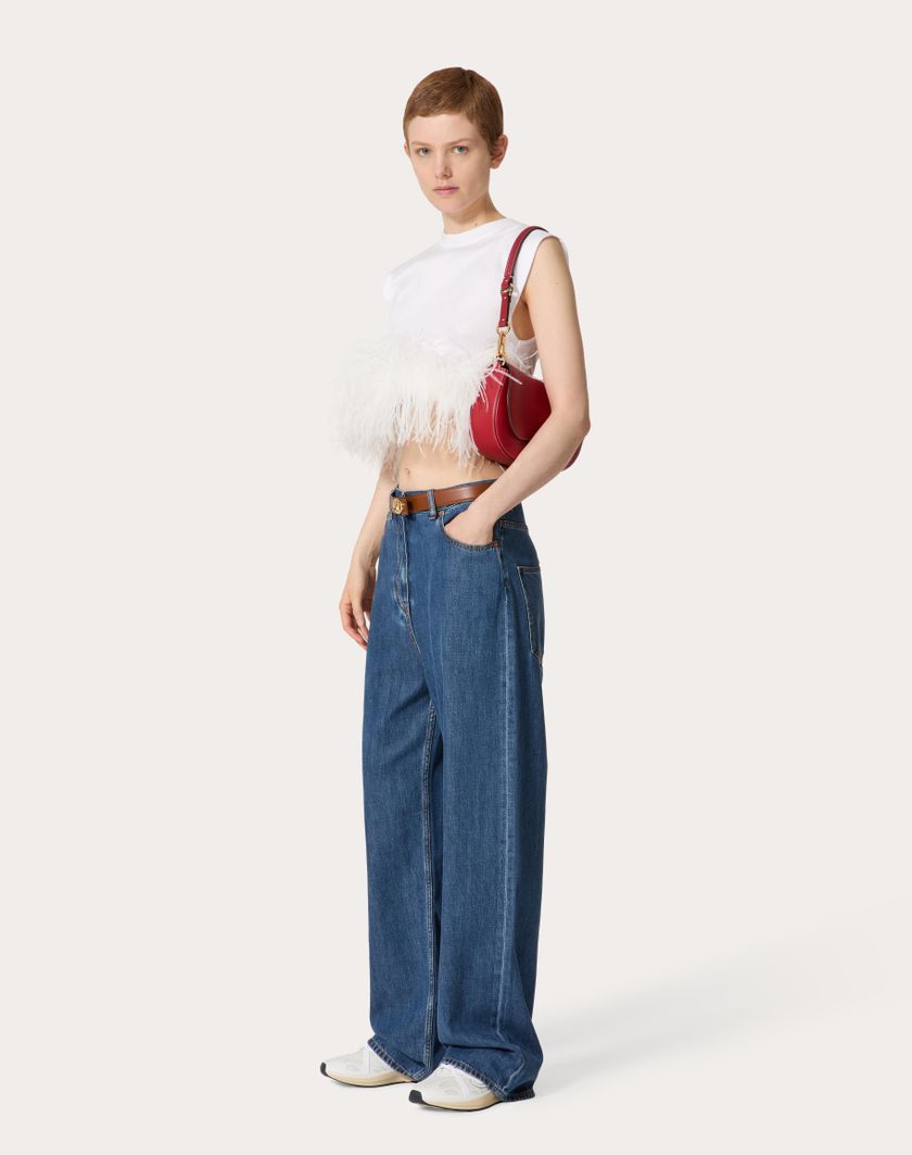 Valentino Handbags Top In Jersey Cotton per Donna in Bianco | Valentino IT Nuovi prodotti