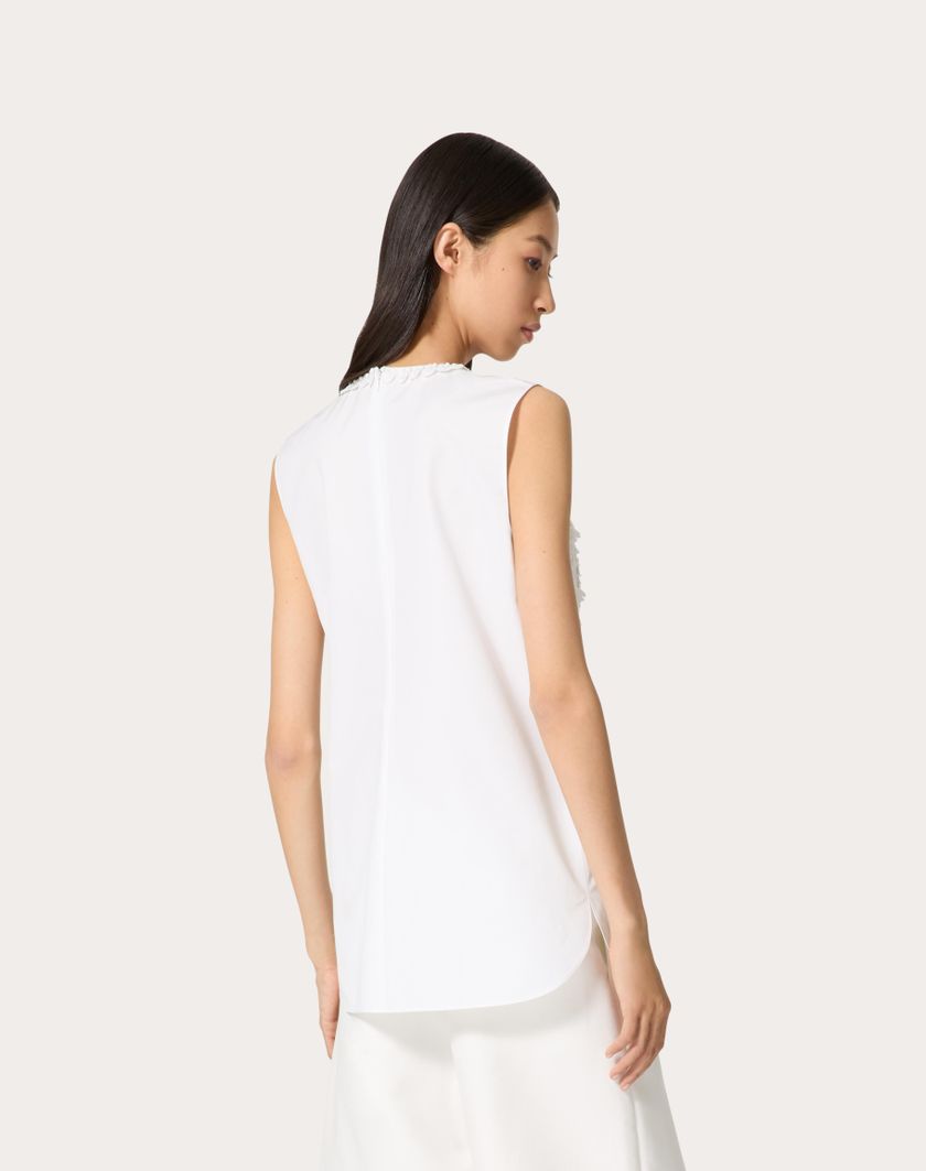 Valentino Handbags Top In Compact Popeline Ricamato per Donna in Bianco | Valentino IT Liquidazione