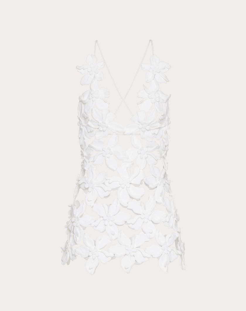 Valentino Handbags Top In Piquet Ricamato per Donna in Bianco | Valentino IT Offerte giornaliere