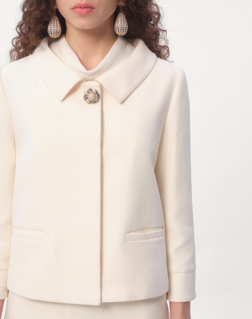 Valentino Handbags Giacca In Crepe Couture per Donna in Avorio | Valentino IT Prezzo basso