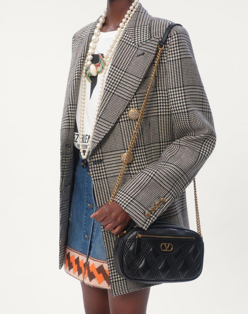 Valentino Handbags Blazer In Pied De Poule Wool per Donna in Avorio/nero | Valentino IT Ritorno libero