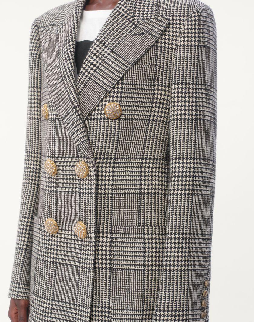 Valentino Handbags Blazer In Pied De Poule Wool per Donna in Avorio/nero | Valentino IT Ritorno libero