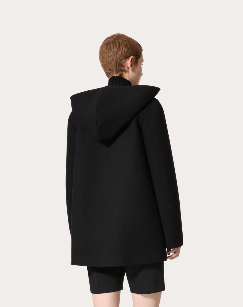 Valentino Handbags Caban In Compact Coat Ricamato per Donna in Nero | Valentino IT Rilascio limitato