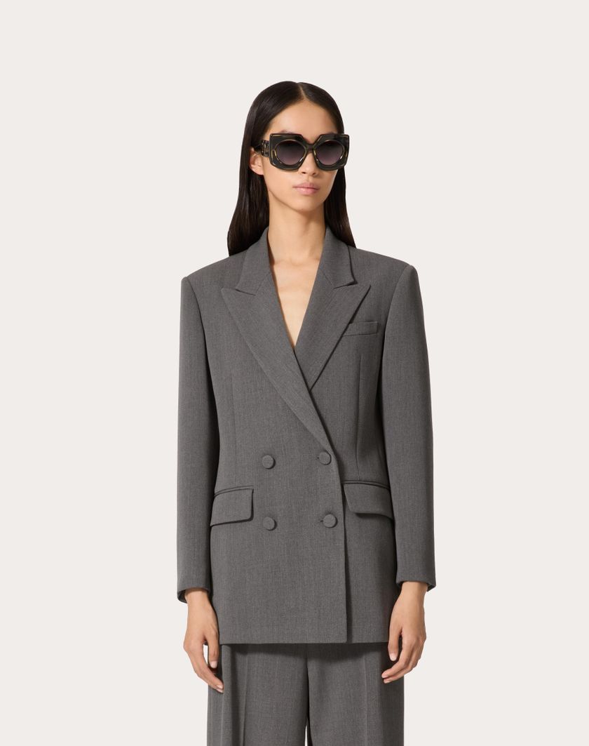 Valentino Handbags Giacca In Active Gabardine per Donna in Grigio | Valentino IT ACQUISTA ORA