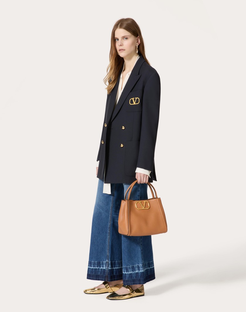 Valentino Handbags Giacca In Formal Natte' per Donna in Navy | Valentino IT