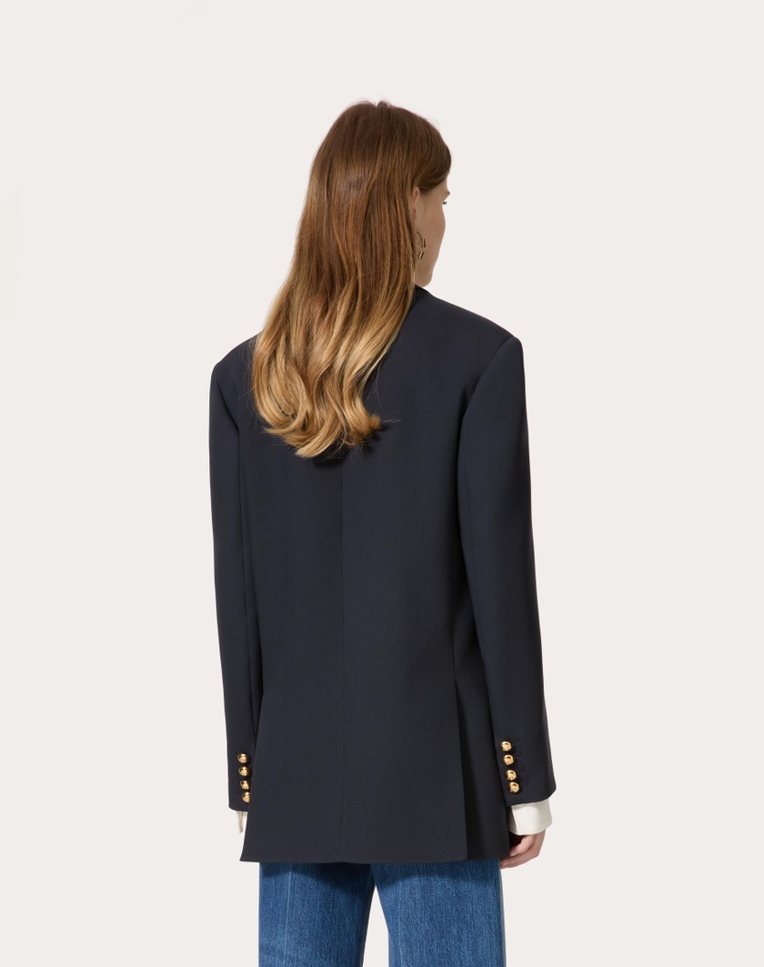 Valentino Handbags Giacca In Formal Natte' per Donna in Navy | Valentino IT Ultimi due giorni