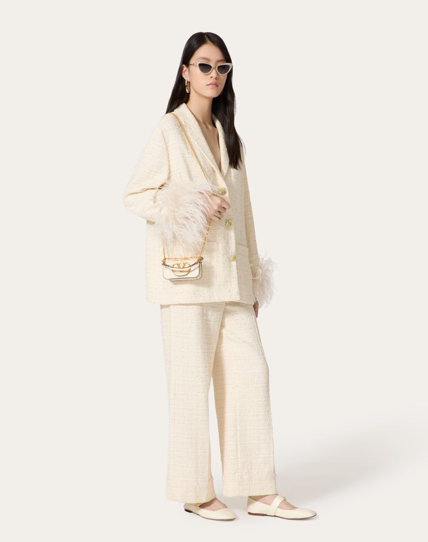 Valentino Handbags Giacca In Delicate Tweed per Donna in Naturale | Valentino IT Promozione temporanea