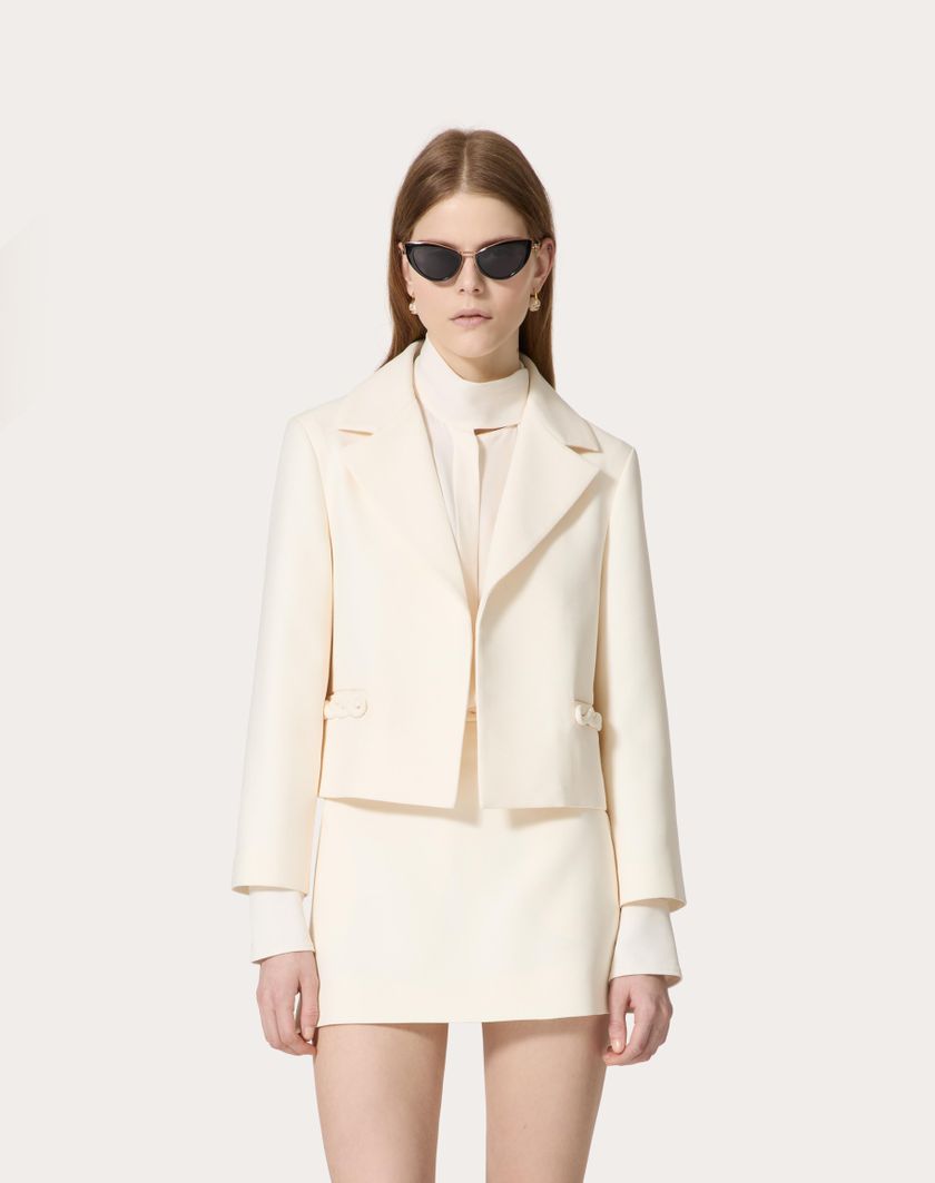Valentino Handbags Giacca In Crepe Couture per Donna in Avorio | Valentino IT Fino al 50% di sconto