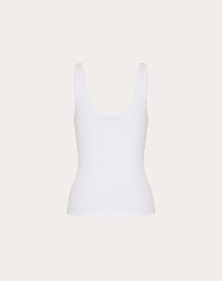 Valentino Handbags Top In Ribbed Cotton per Donna in Bianco | Valentino IT Super sconto